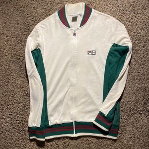 Fila XL mens tennis jacket. Very good condition. White/Green/Red.